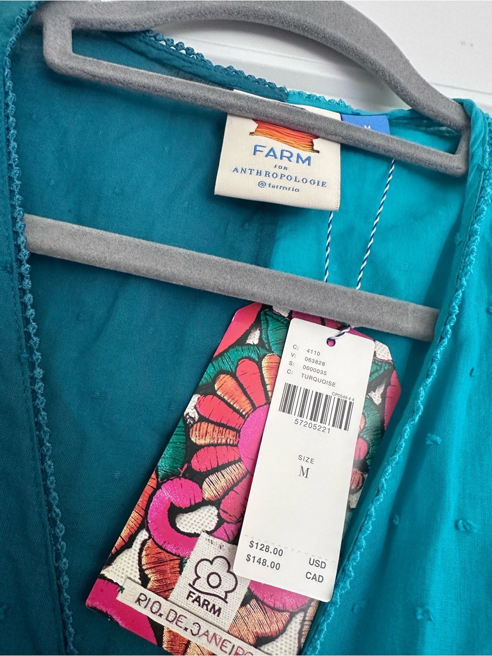 Farm Rio Turquoise Wrap top - Picture 4 of 5